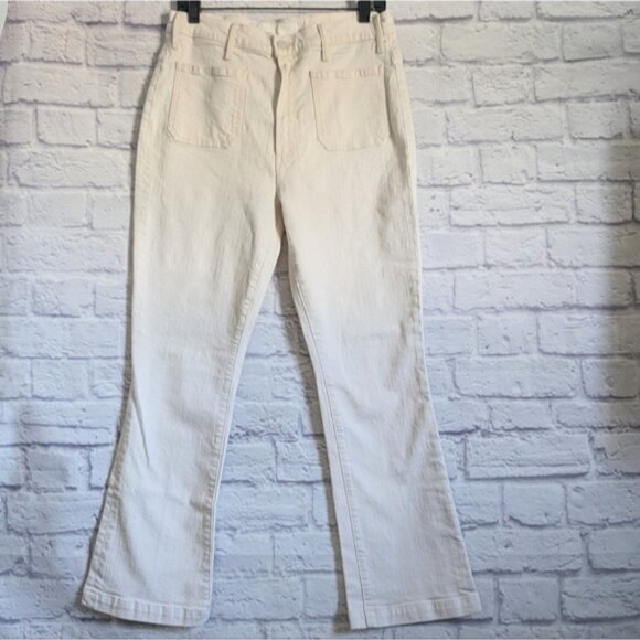 Mother Superior Hustler Patch Pocket Flood Jeans 31 Act Natural White Denim 70s - Picture 3 of 8